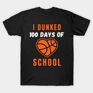 I Dunked 100 Days Of School Basketball 100 Days Smarter Boys T-Shirt